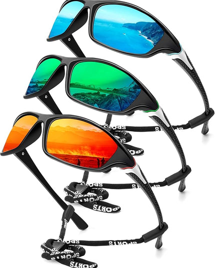 KALIYADI 4 Pack Polarized Sunglasses-Men Sports Sun-glasses: Mens Sunglasses UV Protection for Fishing Driving Cycling