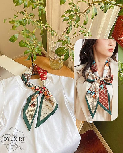 Head Scarf Purse Handle Neck Satin Hair Scarfs For Bag Lightweight Silky Long Thin Women's Fashion Scarves 59 * 5.9”