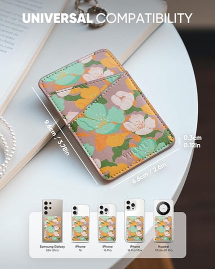 VULKIT Phone Card Holder Wallet Leather Adhesive Pocket RFID Blocking Credit Card Sleeves Stick Back of Phone Smartphones
