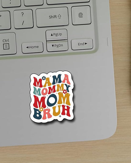 (3Pcs) Mama Mommy MOM Bruh Sticker, Sticker Gifts MOM Decorate Books, Laptops, Water Bottles Kindles Stickers, Phones Tumbler Waterproof Vinyl 3" Inch