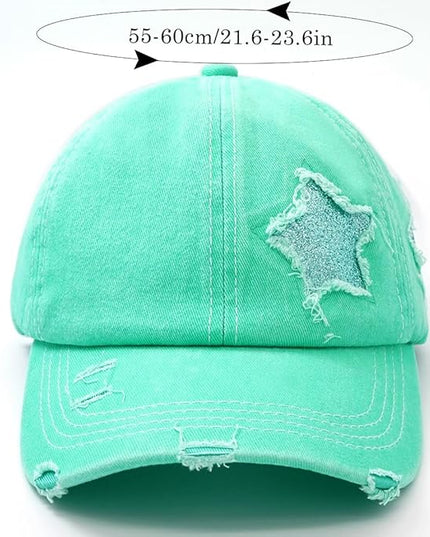 YeeHeen Ponytail Baseball Cap for Women High Messy Bun Caps Washed Cotton Hats