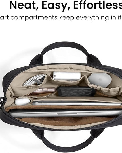 tomtoc 15-16 Inch Protective Puffy Laptop Carrying Bag for Women, Lightweight Laptop Briefcase Fits 16-inch MacBook Pro & Other 15"/16" Computers, Travel Work Bag Case Handbag with Organized Storage