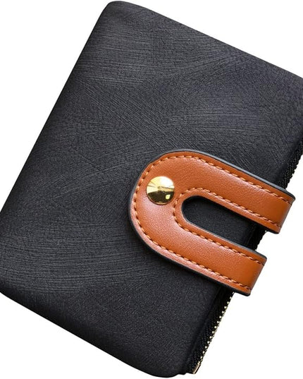 AOXONEL Women's Rfid Small Bifold Leather Wallet Ladies Mini Zipper Coin Purse id card Pocket,Slim Compact Thin