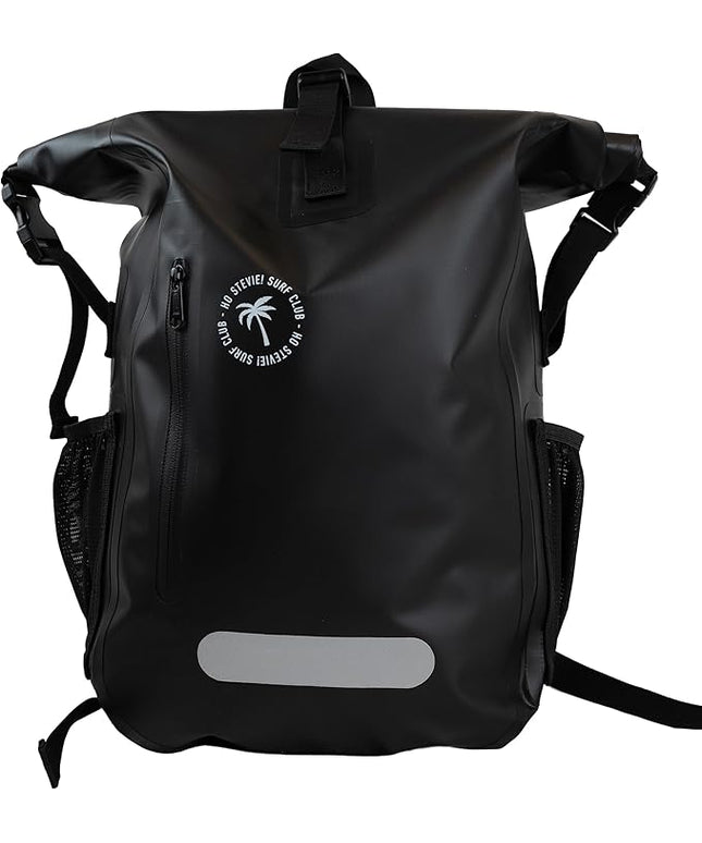 Ho Stevie! Waterproof Surf Backpack - Heavy Duty with Laptop Sleeve - Roll Top Closure Keeps Your Gear Dry In Bag - 25L