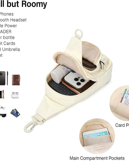 Hanke Crossbody Sling Bag for Women Men, Small & Large Casual Cross Body Sling Bags, Chest Bag for Outdoor Hiking Travel