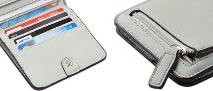 Toughergun Women’s Small Slim Leather Wallet with RFID Protection, Compact Bifold Mini Purse with Clear ID Window