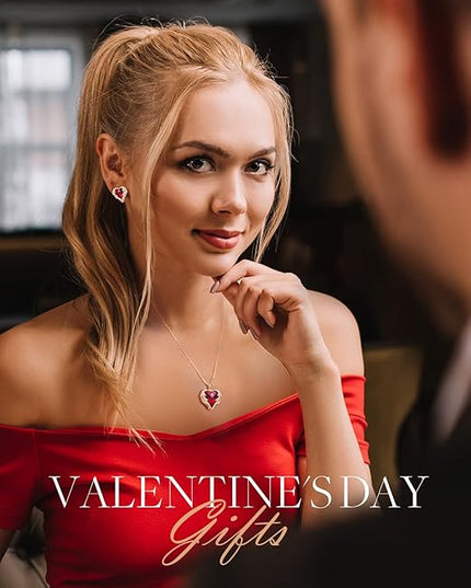 CDE Christmas Gifts for Women Angel Wings Necklace for Women with Birthstone, Love Heart Silver Tone/Gold Tone Pendant, Ideal Anniversary or Birthday Jewelry Gifts for Wife Girlfriend Her