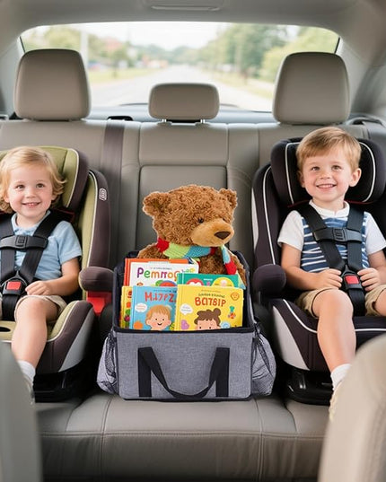 Smof Car Organizer- Car Seat Organizer for Front Seat Back Seat Between Seats, Foldable Car Storage Organizer for Kids Adults with Multi-Pockets-Car Organizers Backseat with Detachable Divider-Gray