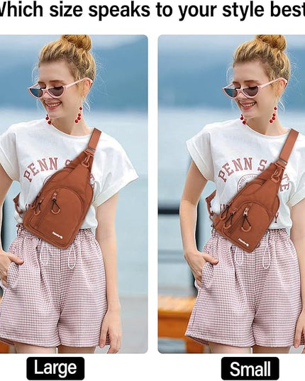 Hanke Crossbody Sling Bag for Women Men, Small & Large Casual Cross Body Sling Bags, Chest Bag for Outdoor Hiking Travel