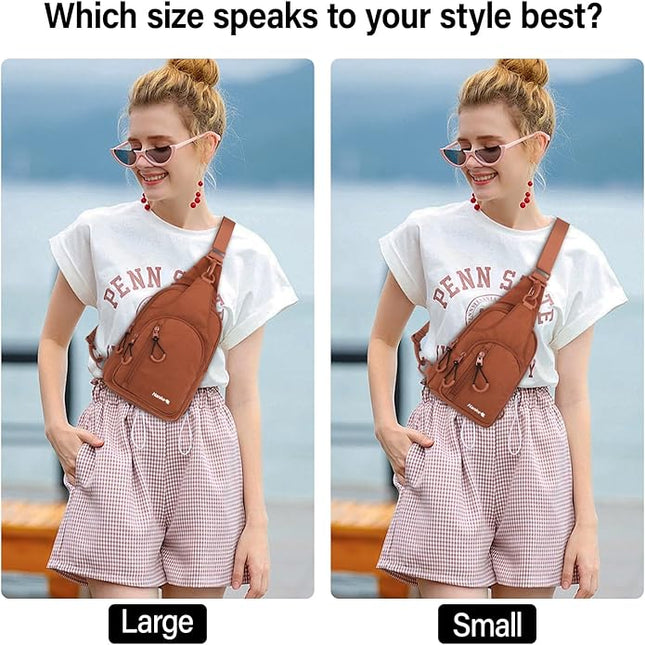 Hanke Crossbody Sling Bag for Women Men, Small & Large Casual Cross Body Sling Bags, Chest Bag for Outdoor Hiking Travel