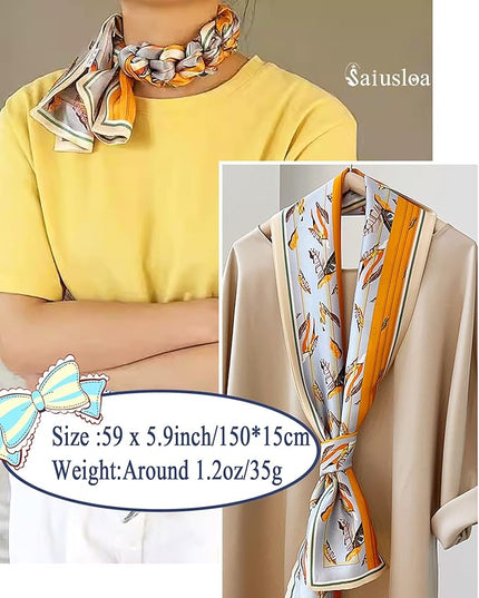 Purse Scarf For Handbags Head Scarves For Women's Hair Bags Scarfs Long Skinny Scarves Fashion Silky