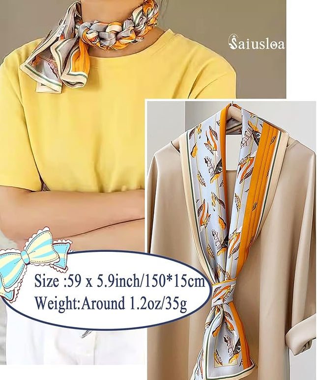 Purse Scarf For Handbags Head Scarves For Women's Hair Bags Scarfs Long Skinny Scarves Fashion Silky