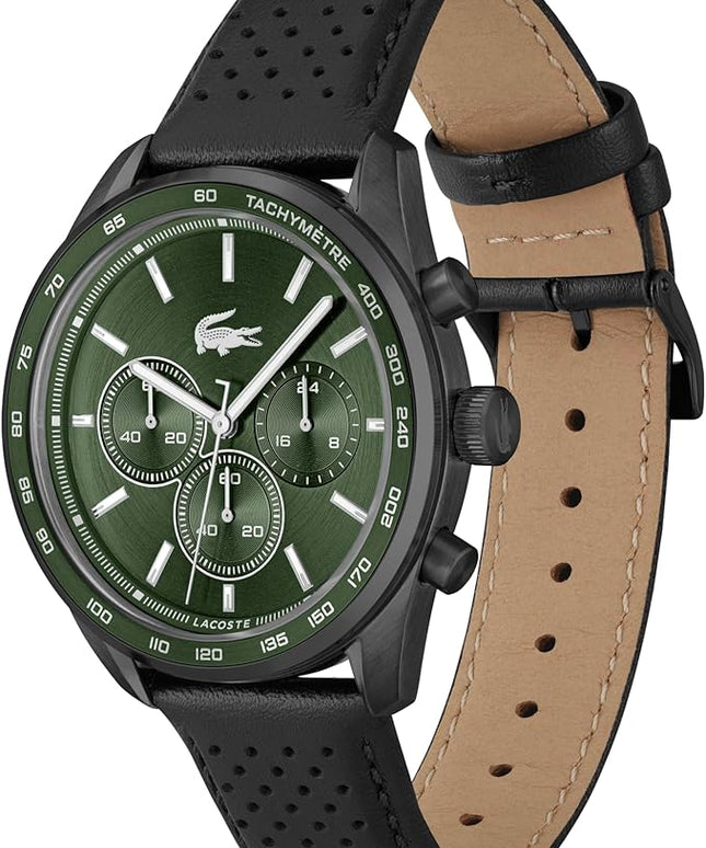 Lacoste Boston Men's Chronograph Watch - Classic Stainless Steel - Tachymeter - Water Resistant up to 5ATM/50 Meters - Modern Design for Him - 42mm