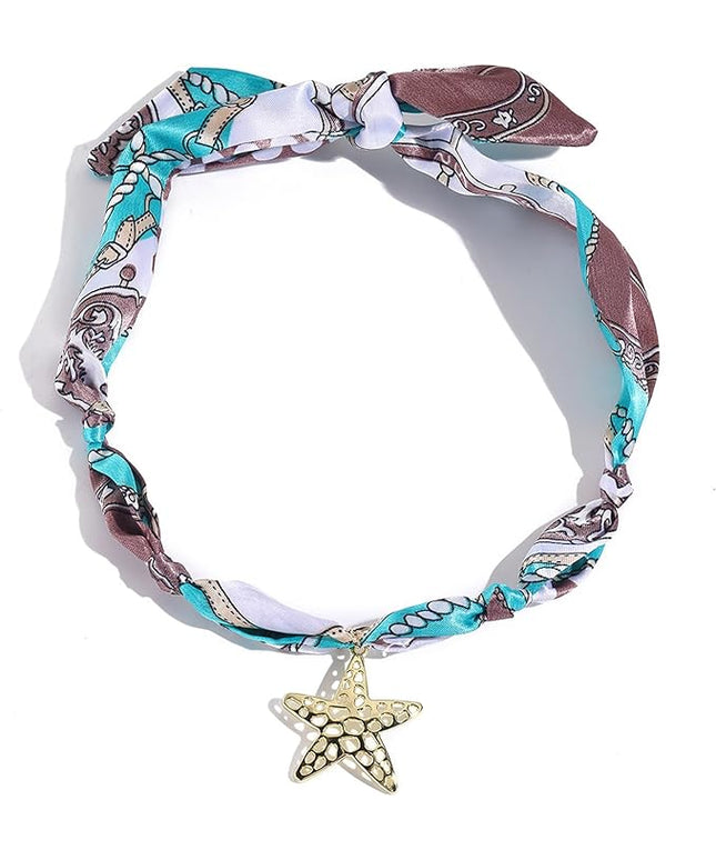HETICA Scarf Necklace for Women Silk Western Charm Necklaces Fashion Accessory Jewelry Gift