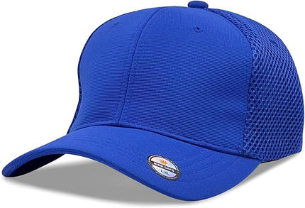 [2 Pack] Hybrid Stretch-Fitted Trucker Cap, Baseball Cap with Air Mesh