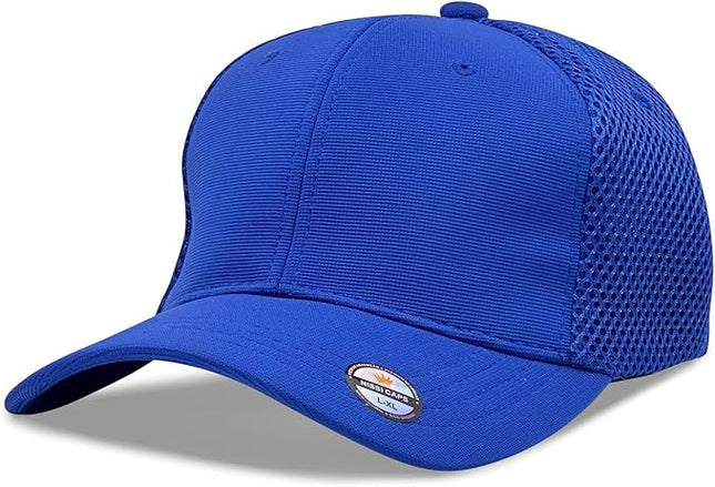 [2 Pack] Hybrid Stretch-Fitted Trucker Cap, Baseball Cap with Air Mesh