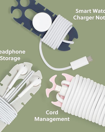 U Brands Oval Wired Ear Buds Cord Caterpillar Wrap, Set of 6 Cord Organizers for Apple Headphones Wired, Travel Essentials, Electronics Cable Management