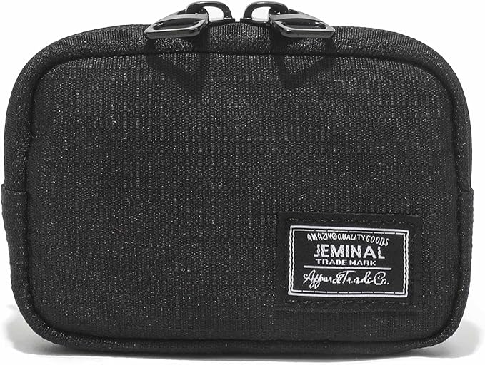JEMINAL Lanyard Travel Little Coin Purse Pouch Fit for Men & Women & Boys & Girl: Change & Cards & Cash Dual Zip Travel Wallet with Keychain - Men's Detachable Nylon Essentials Change Pouch Purse