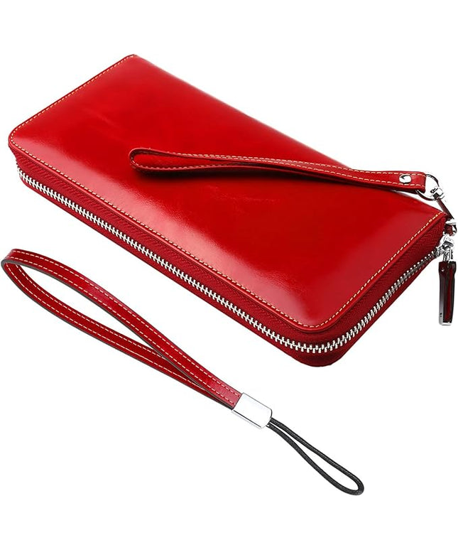 Lavemi Small Compact Women Wallet RFID Blocking Genuine Leather Bifold Purse with ID Windows