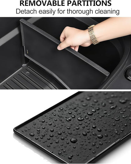2PCS Front Trunk Partition for Tesla Model Y Juniper 2025 2026 Frunk Partition Tpe Front Trunk Organizer Dividers Model Y Accessories for Supermarket Daily Travel Goods Storage Separation