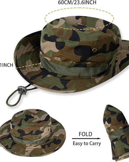 Sun Hats for Men Women Boonie Hat UPF 50+ Bucket Hat Wide Brim UV Protection Fishing Hiking Safari Outdoor Hats