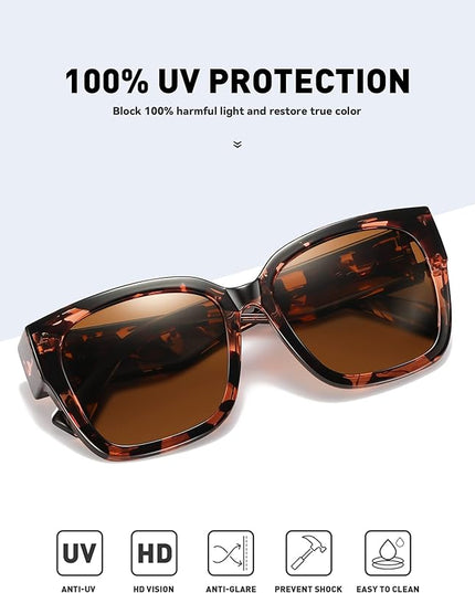 MEETSUN Oversized Fit Over Glasses Sunglasses for Women Men Large Trendy Polarized Sunglasses for Driving UV Protection