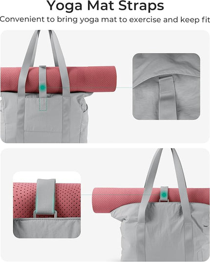 BAGSMART Tote Bag for Women, Tote Bag with Zipper Work Tote with Compartments Nurse Shoulder Hanbag for Travel, Gym