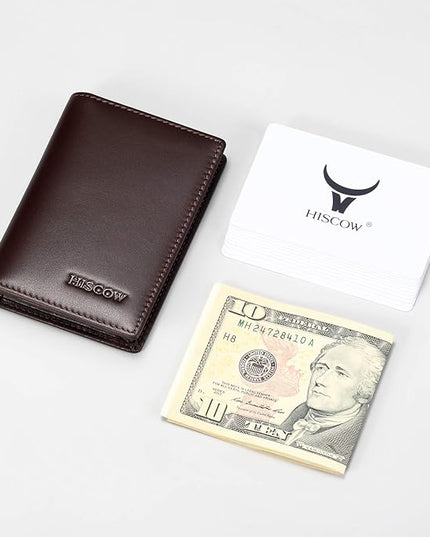 Leather Business Card Case Holder for Men & Women, Italian Calfskin