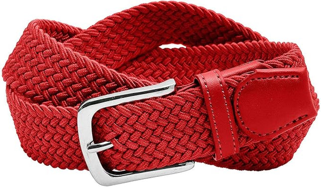 Falari Men Women Multicolored Elastic Stretch Braided Belt Canvas Fabric Woven No Holes Belt