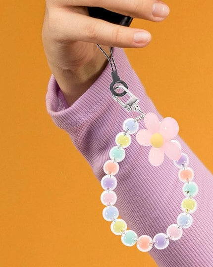4pcs Bohemian Beaded Phone Charm Chain with Wrist Strap Key Chain and Backpack Decoration Lightweight Colorful Handmade Phone Lanyards for Women