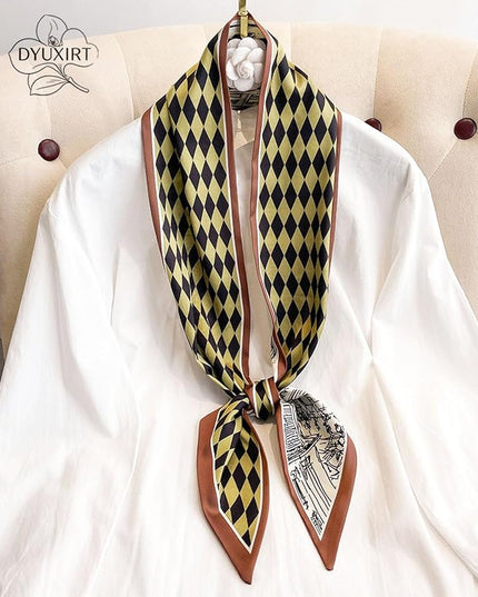 Head Scarf Purse Handle Neck Satin Hair Scarfs For Bag Lightweight Silky Long Thin Women's Fashion Scarves 59 * 5.9”