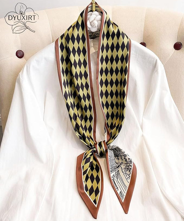 Head Scarf Purse Handle Neck Satin Hair Scarfs For Bag Lightweight Silky Long Thin Women's Fashion Scarves 59 * 5.9”