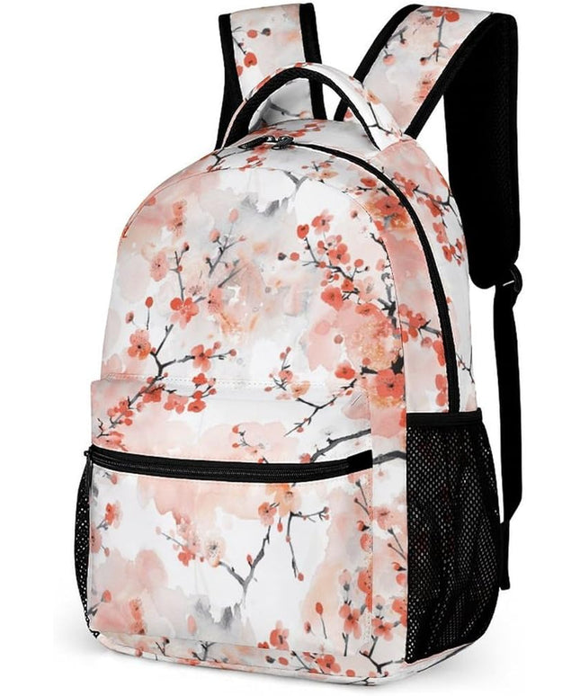 Fashion Ink Flower Backpack Lightweight Large Capacity Laptop Daybag for Travel Work