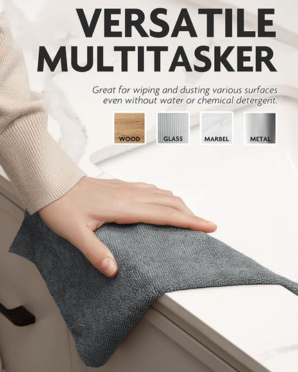 Fantasticlean Microfiber Cleaning Cloth Roll -75 Pack, Tear Away Microfiber Towels, 12" x 12", Reusable, Washable, Scratch Free, Ultra Absorbent for All-Around Cleaning Supplies (DimGray)