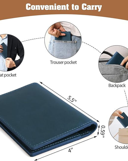 Jack&Chris Leather Passport Holder, Handmade Passport cover, Travel Wallet Cover Case for Men and Women, Leather Travel Documents Organizer Protector, JC107