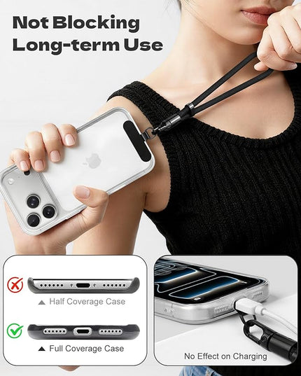 TiMOVO 3-in-1 Phone Lanyard, Detachable Phone Strap with Tether Tab, Adjustable Anti-Theft Crossbody Lanyard