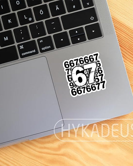 (3Pcs) Six Seven 67 Meme Stickers Funny Gen Alpha Slang 6 7 Numbers Vinyl Decals Waterproof for Water Bottle, Tumbler, Phone Case, Laptop, Scrapbooking, 3" x 3"