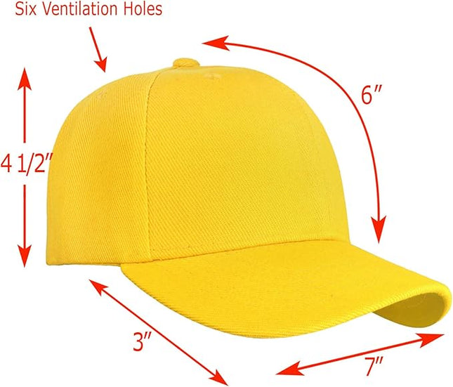 Falari Wholesale Bulk Lot 12-Pack Baseball Cap Adjustable Size Plain Blank Solid Color