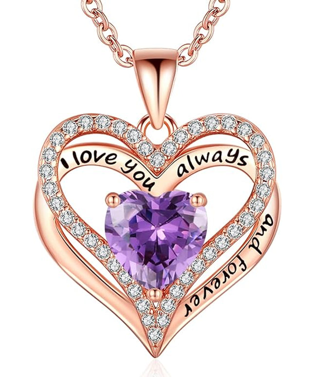 S925 Sterling Silver Necklace for Women, Wife Jewelry Rose Gold, Mom Birthday Valentines Mothers Day Gifts, Girlfriend Necklaces, Daughter Heart Jewel, Anniversary for Her