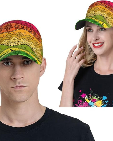 African Ethnic Tribal Style Baseball Cap for Men Women, Fashion Adjustable African Hat Casual Trucker Hats Sun Caps