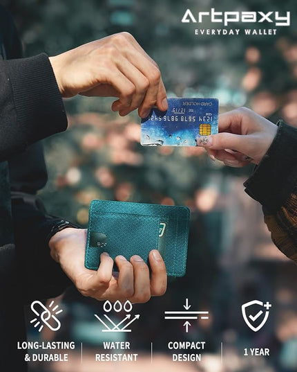 Artpaxy Slim Wallet for Men & Women, Minimalist Front Pocket Card Holder for Travel, RFID Blocking, Water Resistant Nylon Wallet for ID & Cash & Credit Card