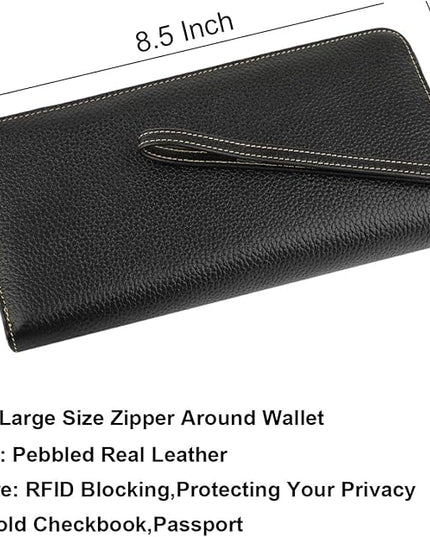 Lavemi Small Compact Women Wallet RFID Blocking Genuine Leather Bifold Purse with ID Windows