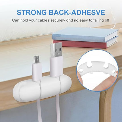 Cable Clips 3PCS Cord Wire Organizer Cable Management Holders 4 Hole Silicone Cable Harness USB Charging Accessory Cable Holder for Office and Home Desk