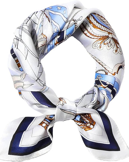 kcctoo 27.5" Mulberry Silk Feeling Head Scarf Women's Fashion Square Neck Satin Scarfs for Bag Hair Scarves Gift