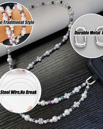 Phone Crossbody Strap, 2in1 Wrist Charm&Shoulder Lanyard,3Ways Usage Free to Assembly and Disassembly Phone Strap with Tether Patches for Most Phones Bag Purse (R)