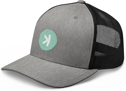 KASPA Crypto Logo Trucker Cap, Heather/ Black, Talla Única