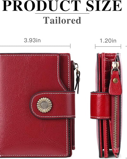 FALAN MULE Small Wallet for Women Leather Bifold Compact Small Womens Wallet with RFID Blocking