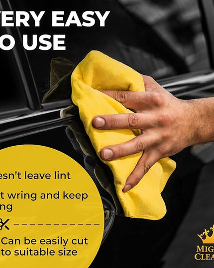 Premium XL Shammy Towel for Car - (34”x25”) - Super Absorbent Chamois Cloth - Spots and Scratch-Free - Reusable Car Drying Towels