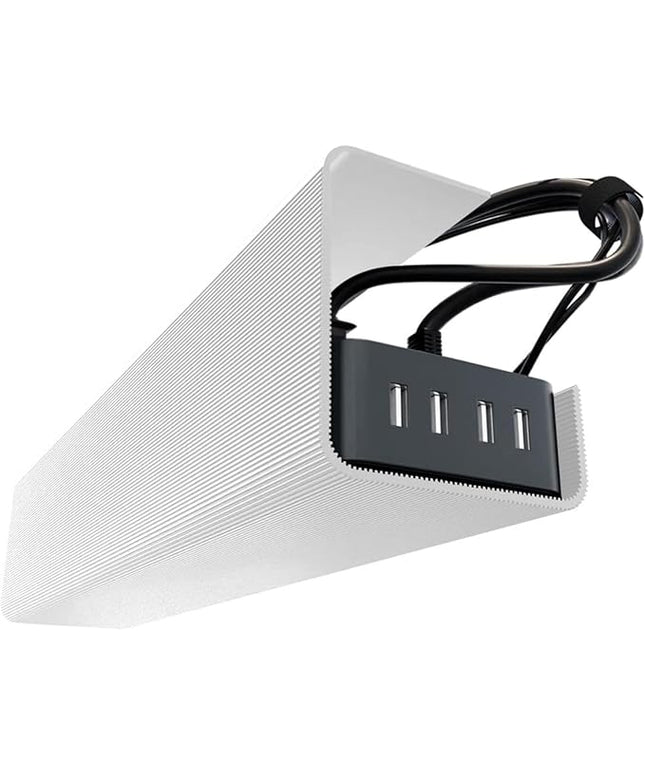 No-Screw Under Desk Cable Management Tray - Self-Adhesive Installation, Cord Management, Cable Tray, Under Desk Wire Organizer - White Single Tray