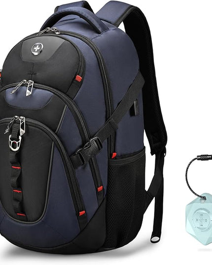 Swissdigital Design Travel Backpack for Men with Apple Find My, Laptop Backpack with USB Charging Port, RFID Protection, Add-A-Bag System - Travel Backpack for Men-Finder Color Random | SD803BT013-12
